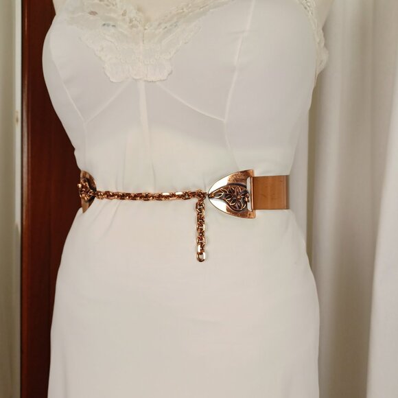 Midcentury Vintage Copper Waist Belt, 27 - 32", Renoir-Style - Picture 3 of 13